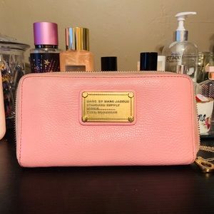 Marc Jacobs Pink Pebble Leather Wallet